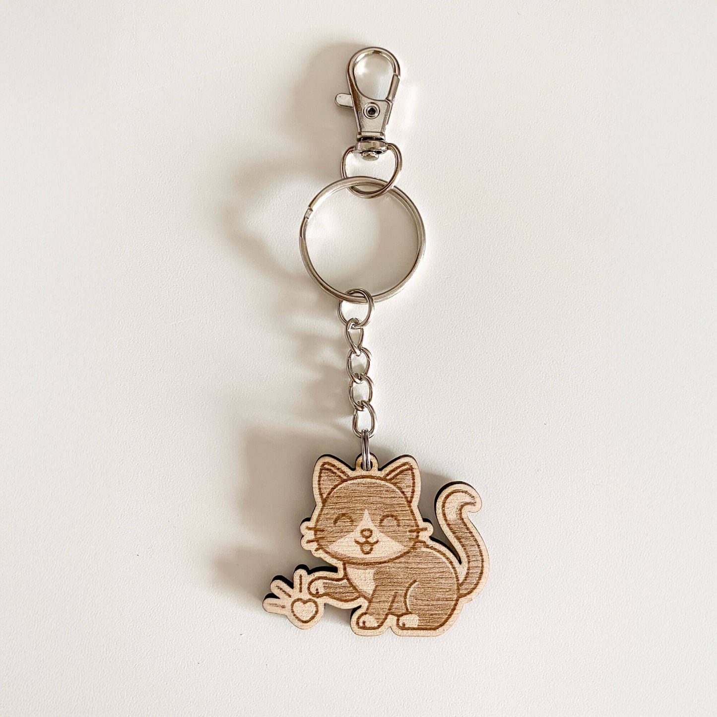 Katze mit Herz - Schlüsselanhänger
