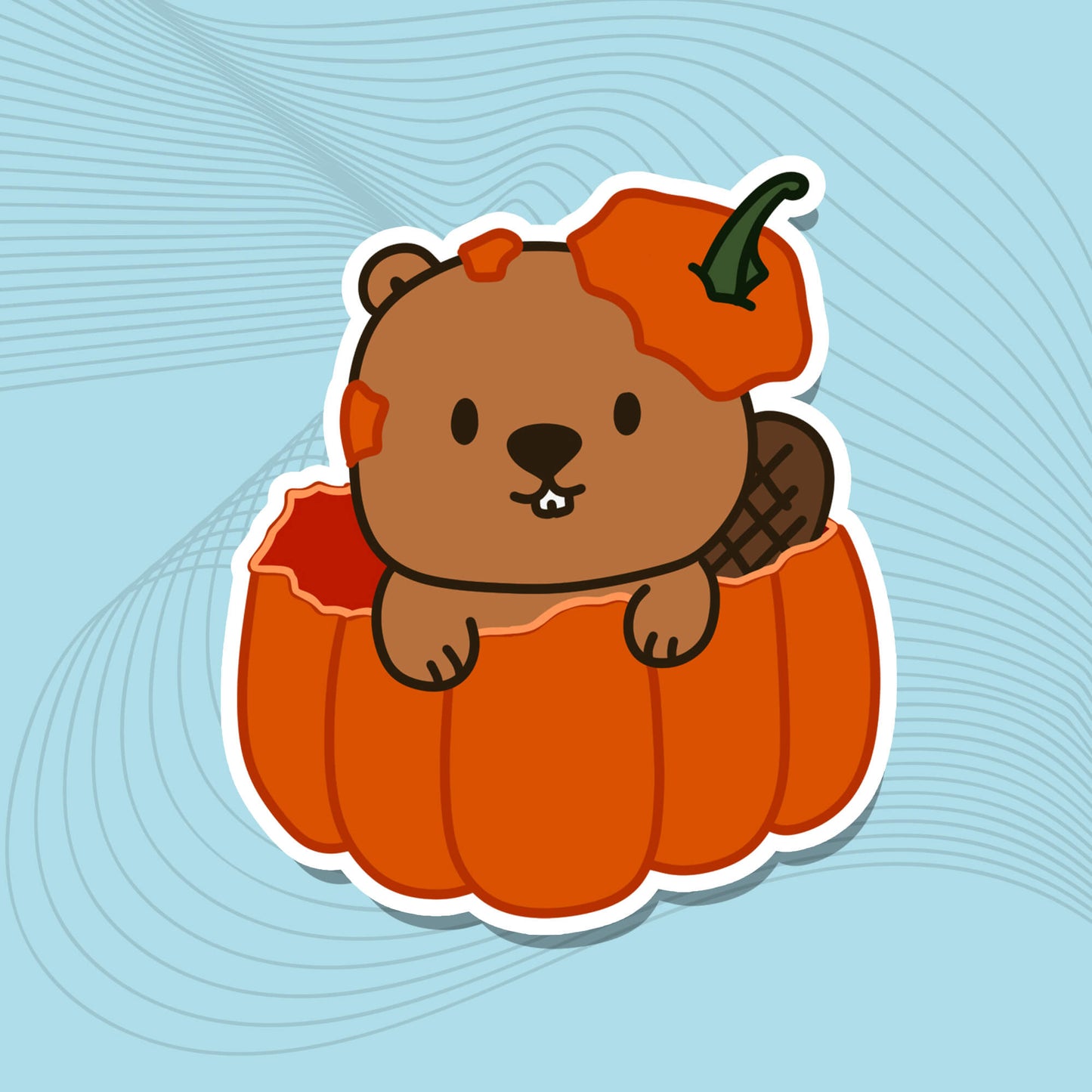 Baby Kürbis Biber – Die-Cut-Sticker