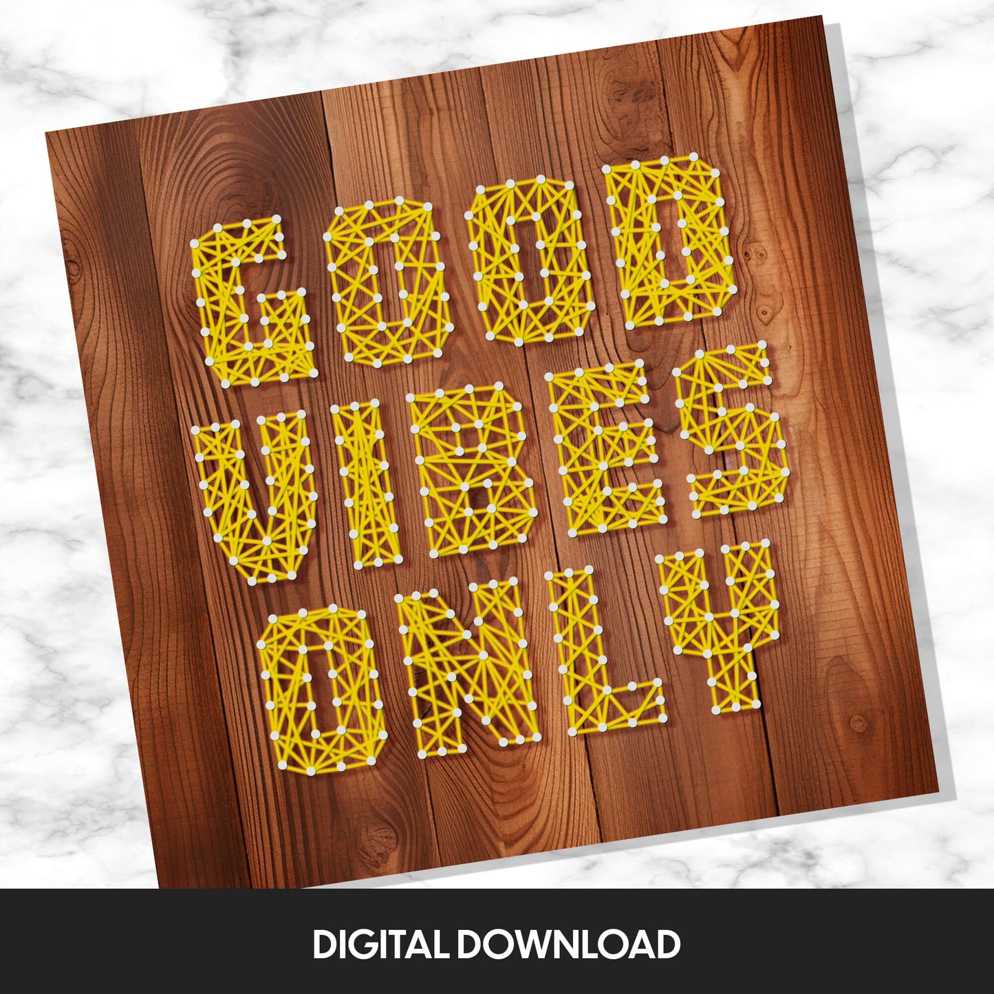 Good Vibes Only - Fadenbild Vorlage