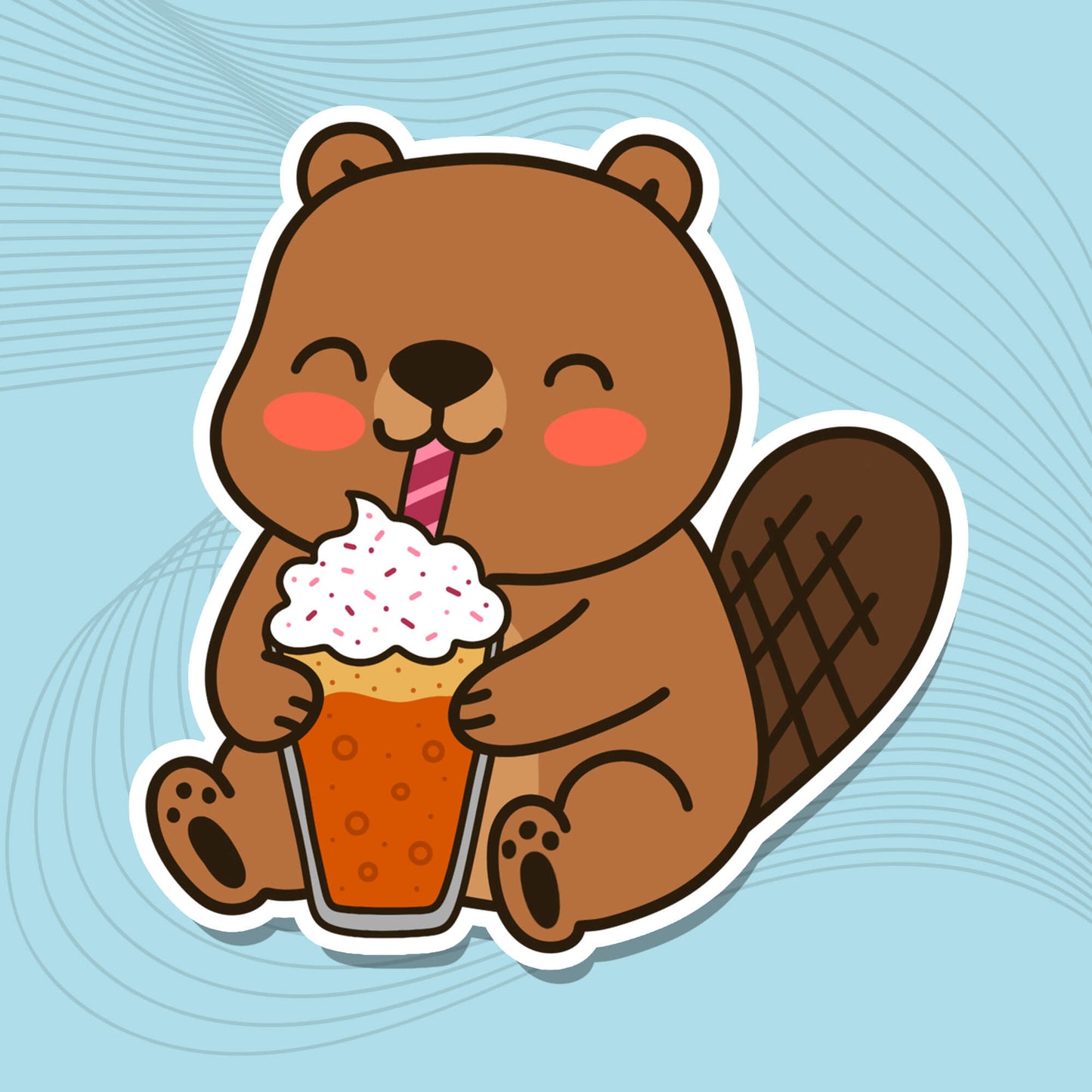 Schlürfe Biber Pumpkin Spice Latte – Die-Cut-Sticker