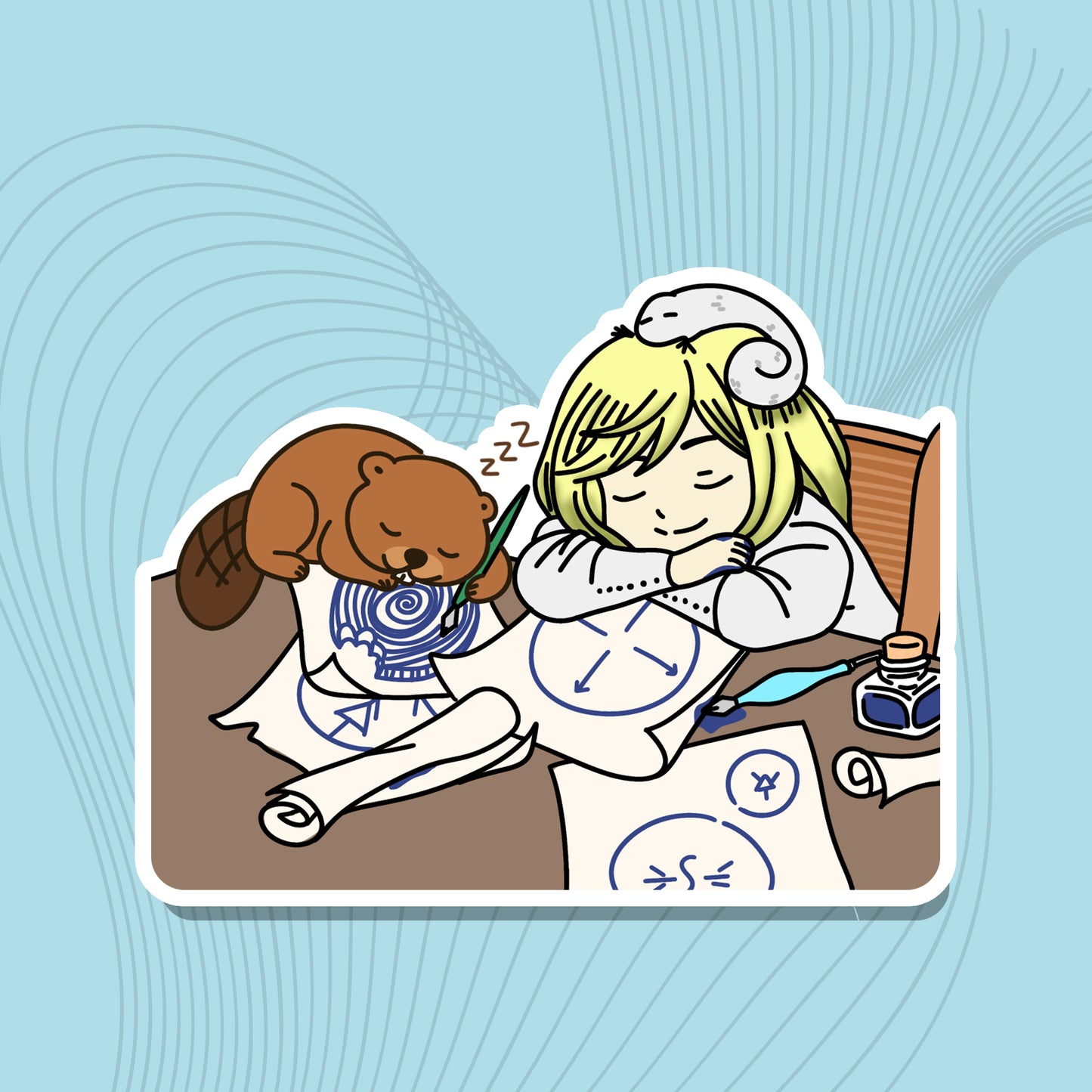 Coco & Bubbles zeichnen – Die-Cut-Sticker