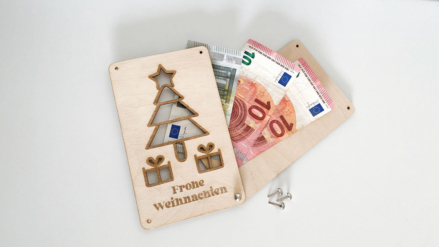 Frohe Weihnachten - Holzkarte