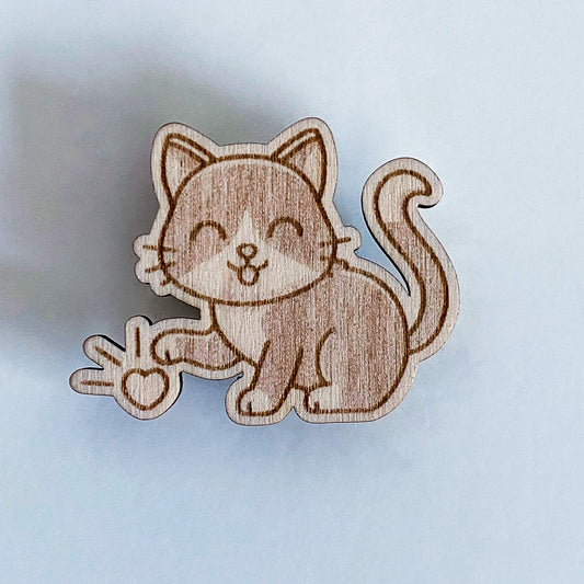 Katze mit Herz - Magnet