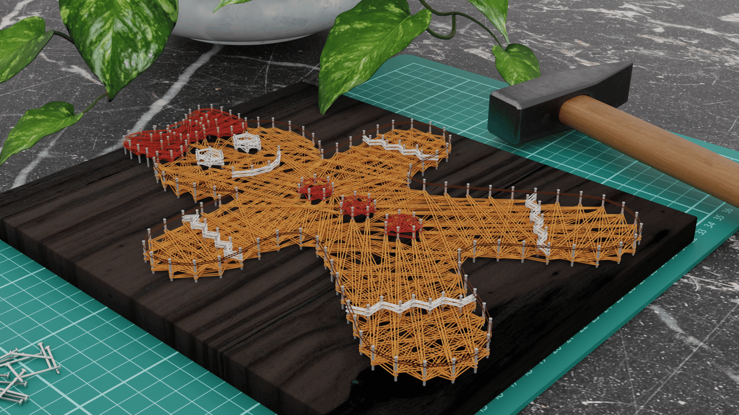 Lebkuchenmann / Frau - Fadenbild Vorlage