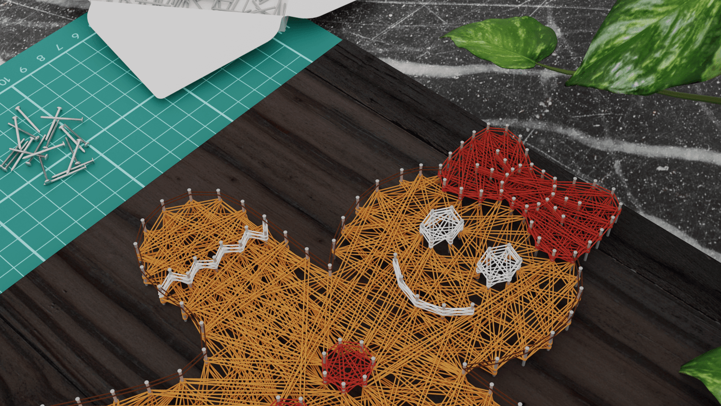 Lebkuchenmann / Frau - Fadenbild Vorlage