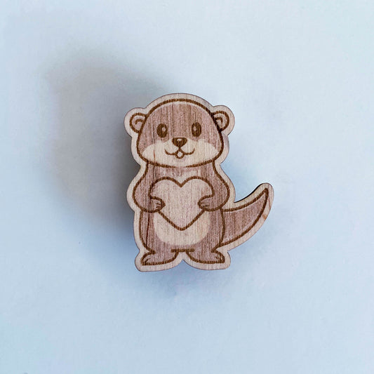 Otter mit Herz - Magnet