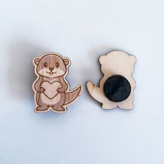 Otter mit Herz - Magnet
