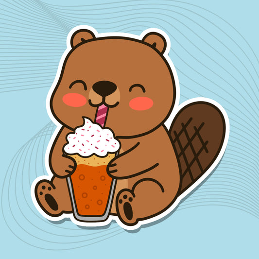 Schlürfe Biber Pumpkin Spice Latte –  Die-Cut-Sticker