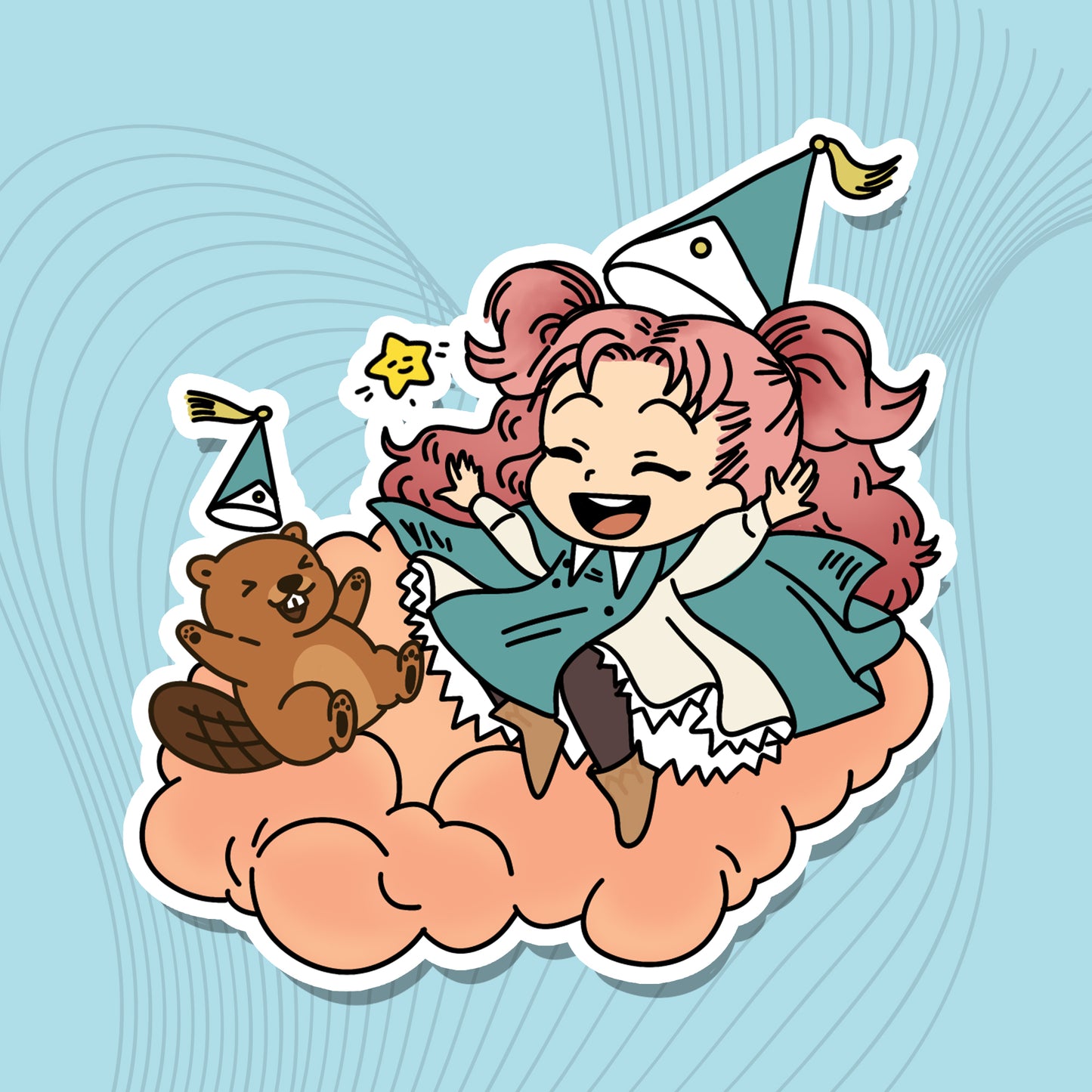 Tetia & Bubbles –  Die-Cut-Sticker