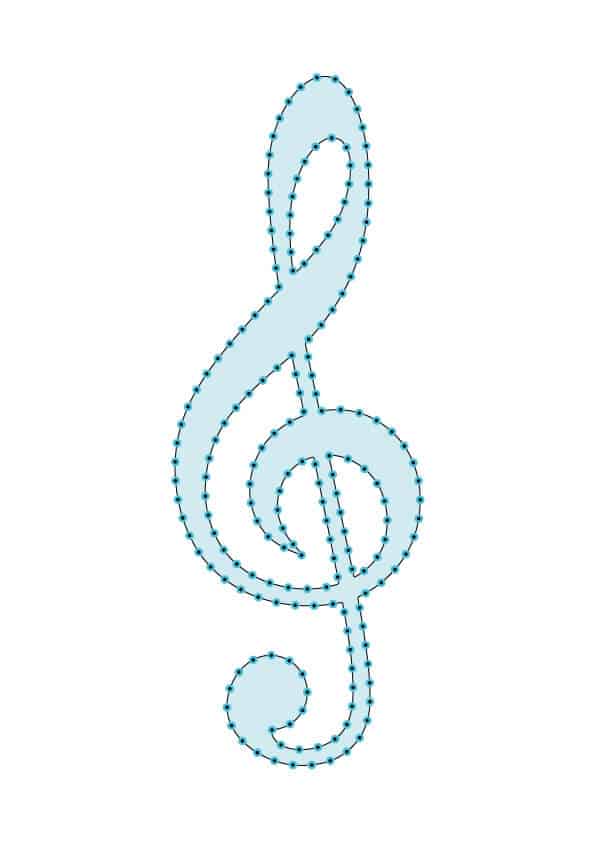 String Art treble clef Pattern